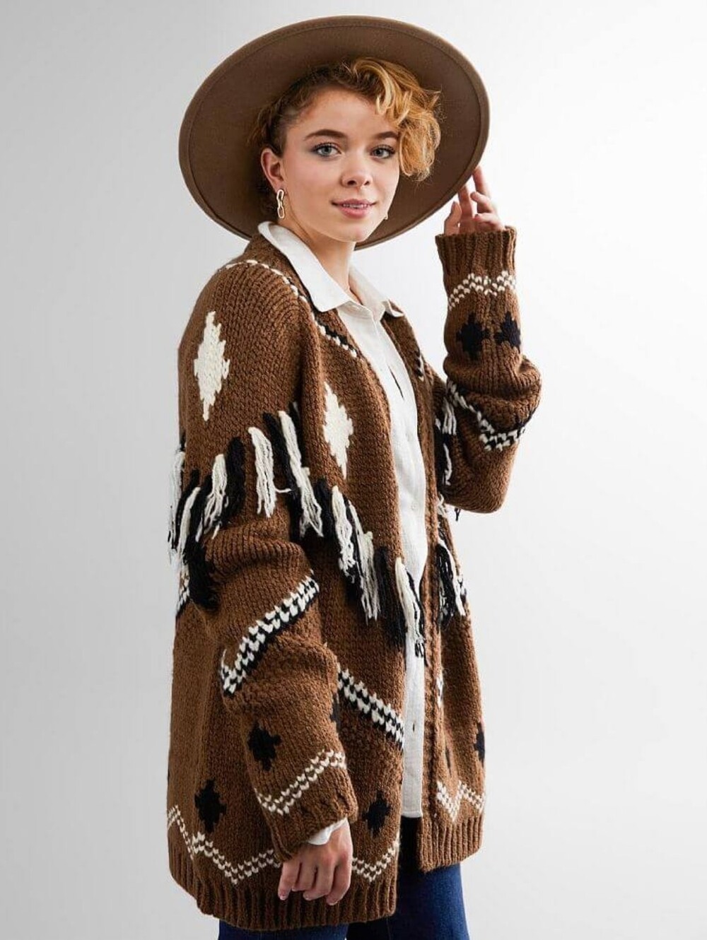 Gilded Intent Fringe Cardigan Sweater
